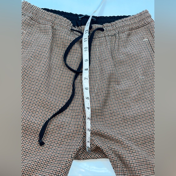 DRYKORN houndstooth Brown Black JEGER pants Stretch zip Up Tie Waist joggers 34 - Picture 10 of 16